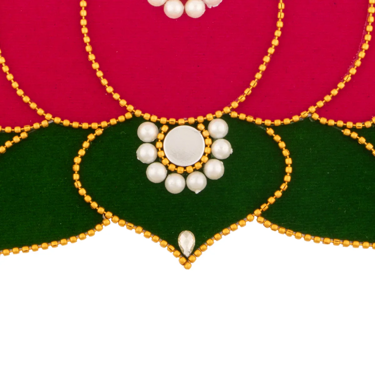 Rangoli Sticker - 6 x 8.5 Inches | Velvet Muggu Sticker/ Lotus Design Artificial Rangoli for Pooja - Image 2