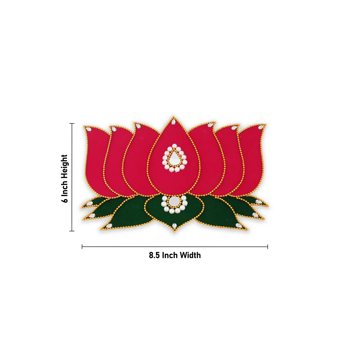 Rangoli Sticker - 6 x 8.5 Inches | Velvet Muggu Sticker/ Lotus Design Artificial Rangoli for Pooja - Image 3