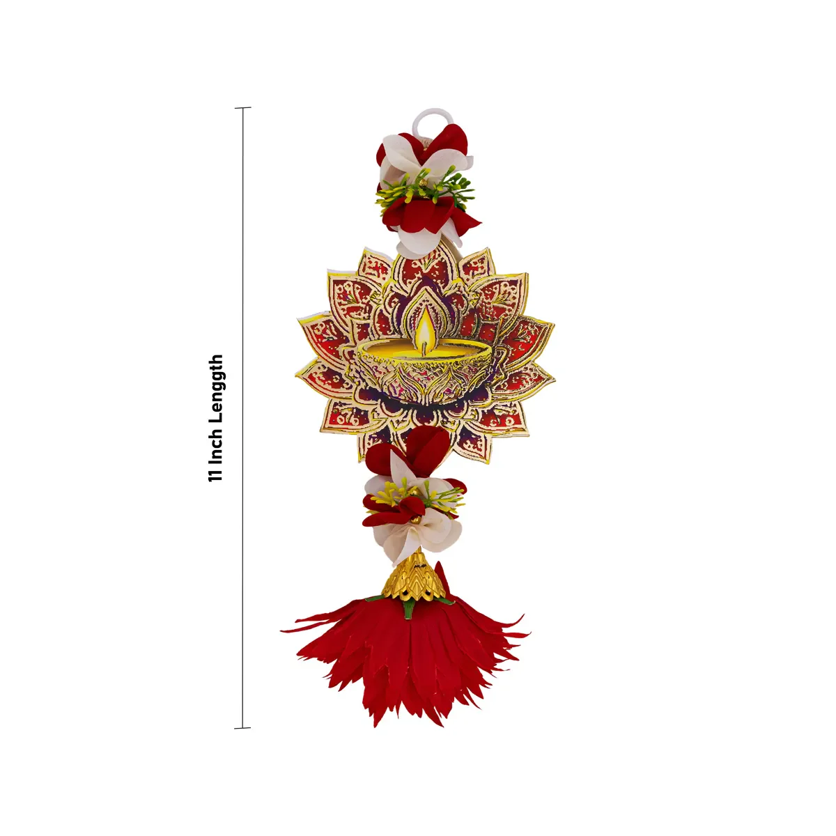 Lotus Design Toran - 11 Inches | Beads Design Thoranam/ Bandanwar/ Door Hanging Toran For Home Entrance - Image 3