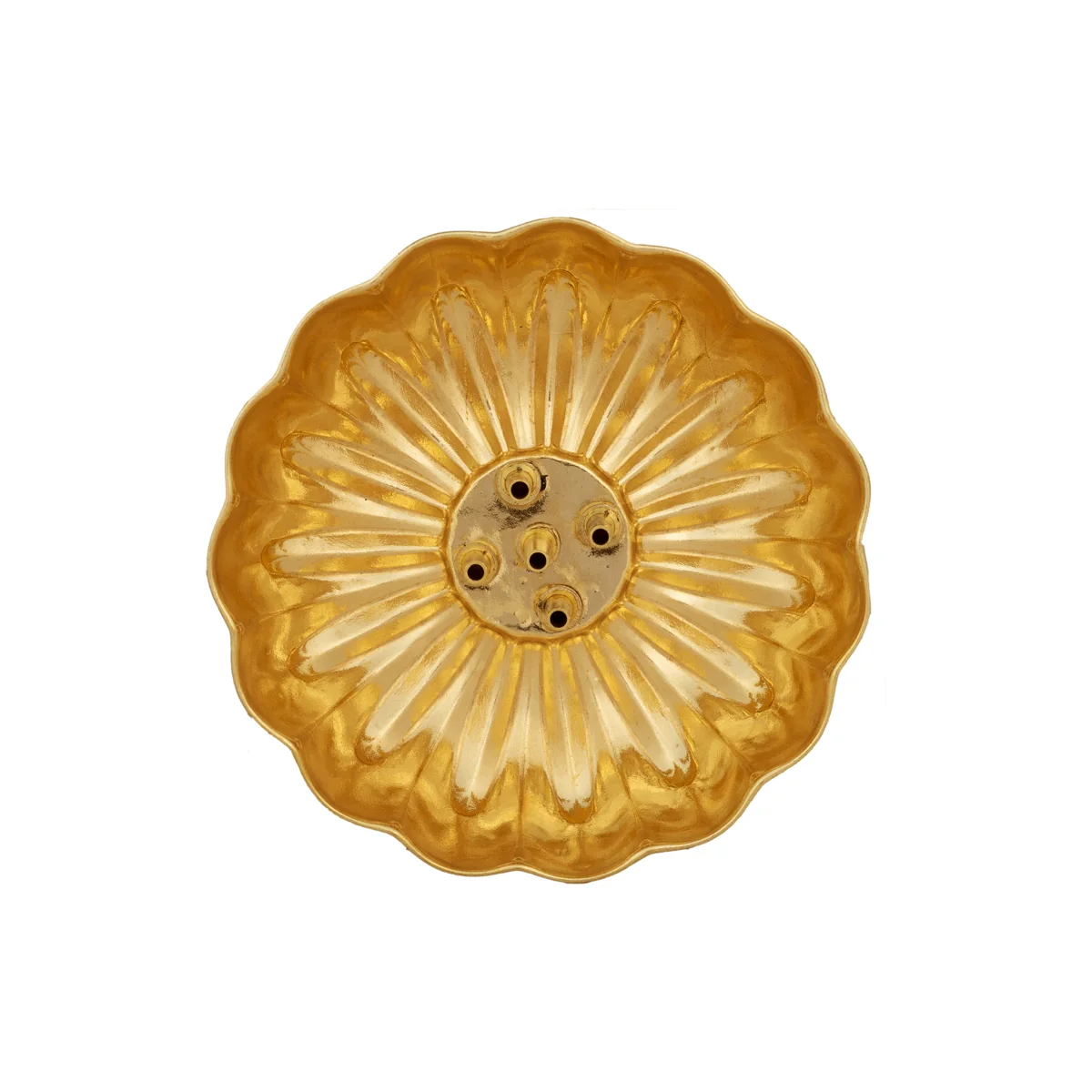 Agarbathi Stand With Bowl - 3.75 Inches | Lotus Shape Bowl/ Brass Incense Stick Holder/ Agarbatti Holder For Pooja - Image 2