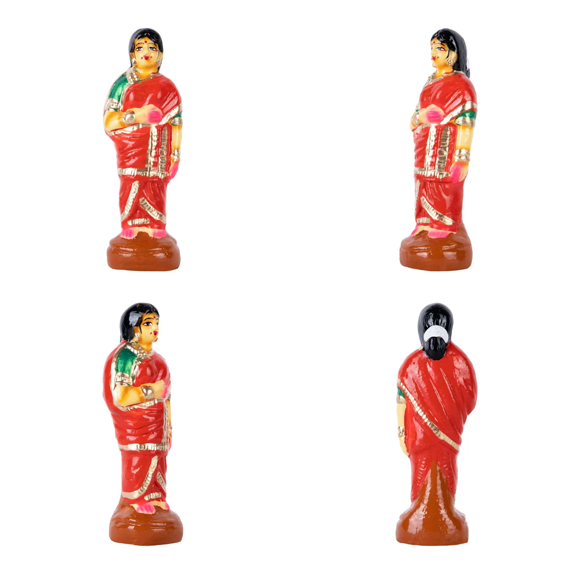 Maalai Maatrudal Clay Golu Bommai Set- 9 X 3.5 Inches | Navaratri Golu Gombe/Giri Golu Doll/Navratri Decoration - Image 3