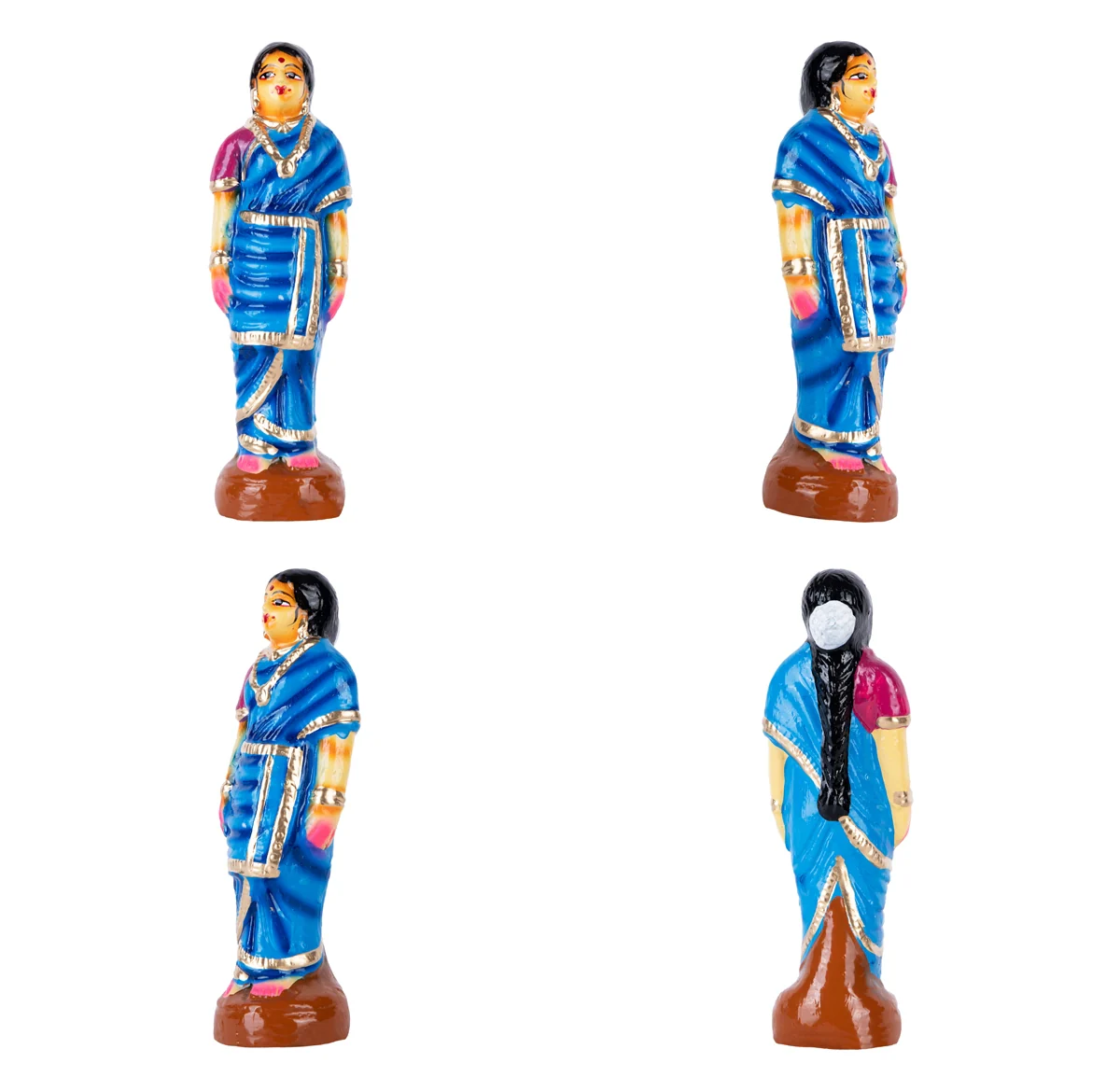 Maalai Maatrudal Clay Golu Bommai Set- 9 X 3.5 Inches | Navaratri Golu Gombe/Giri Golu Doll/Navratri Decoration - Image 7
