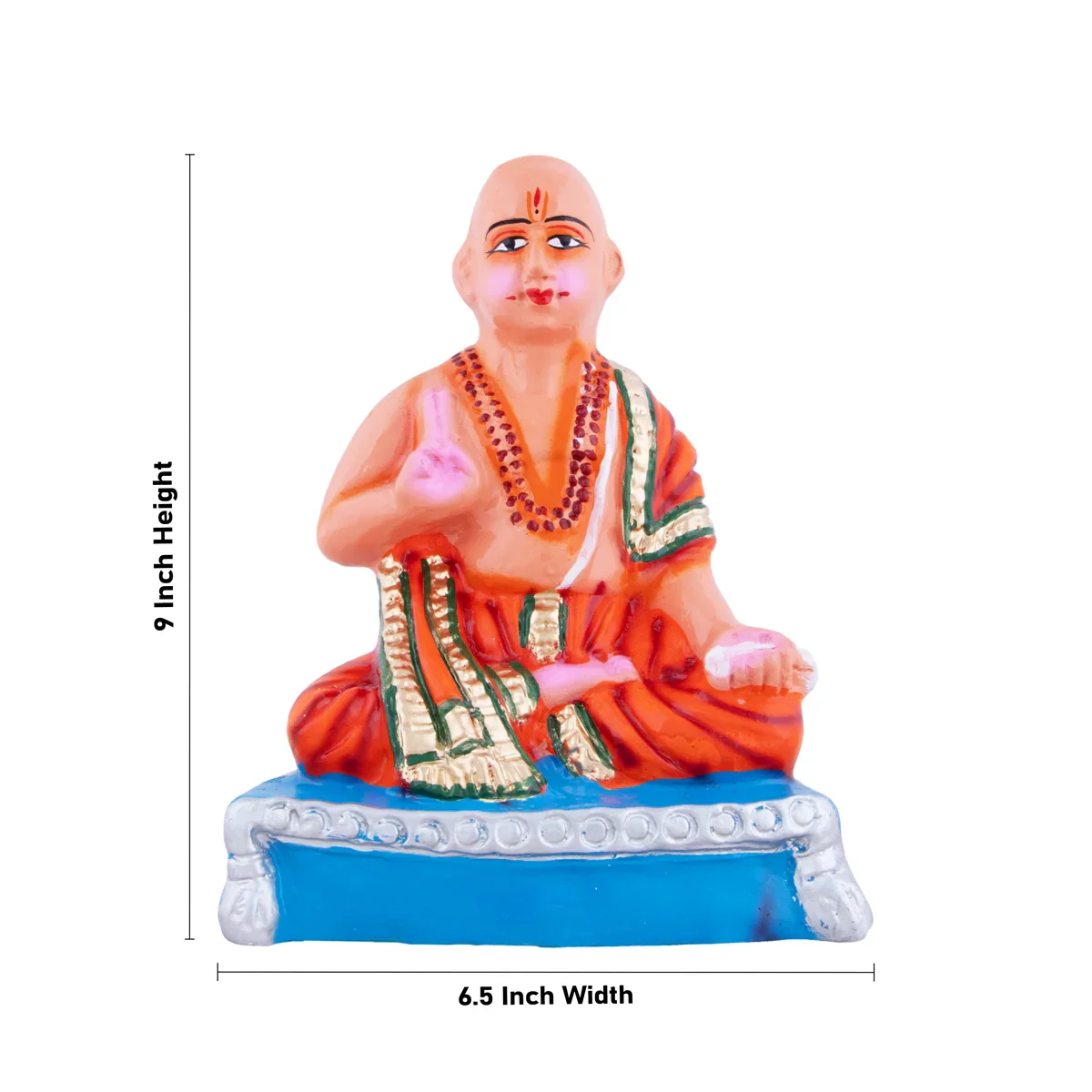 Madhvacharya Paper Mache Golu Bommai - 9 x 6.5 Inches | Giri Golu Doll/ Navaratri Golu Bomma/Gombe/Bommai - Image 6