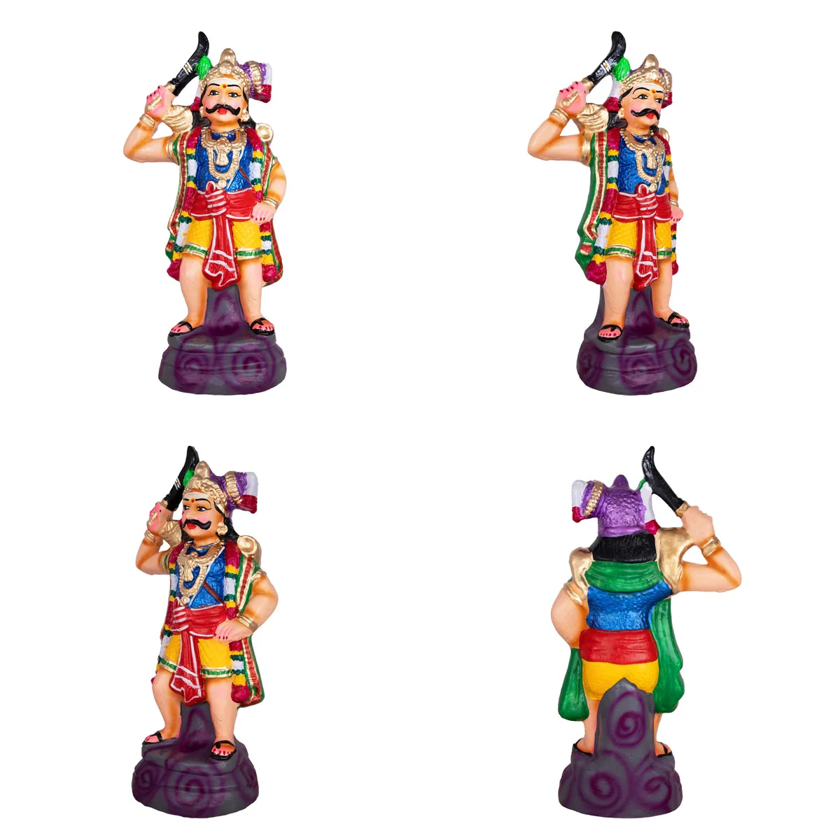 Madurai Veeran Clay Golu Bommai Set - 14 X 7 Inches | Navaratri Gombe/ Giri Golu Doll/ Navratri Decor - Image 4