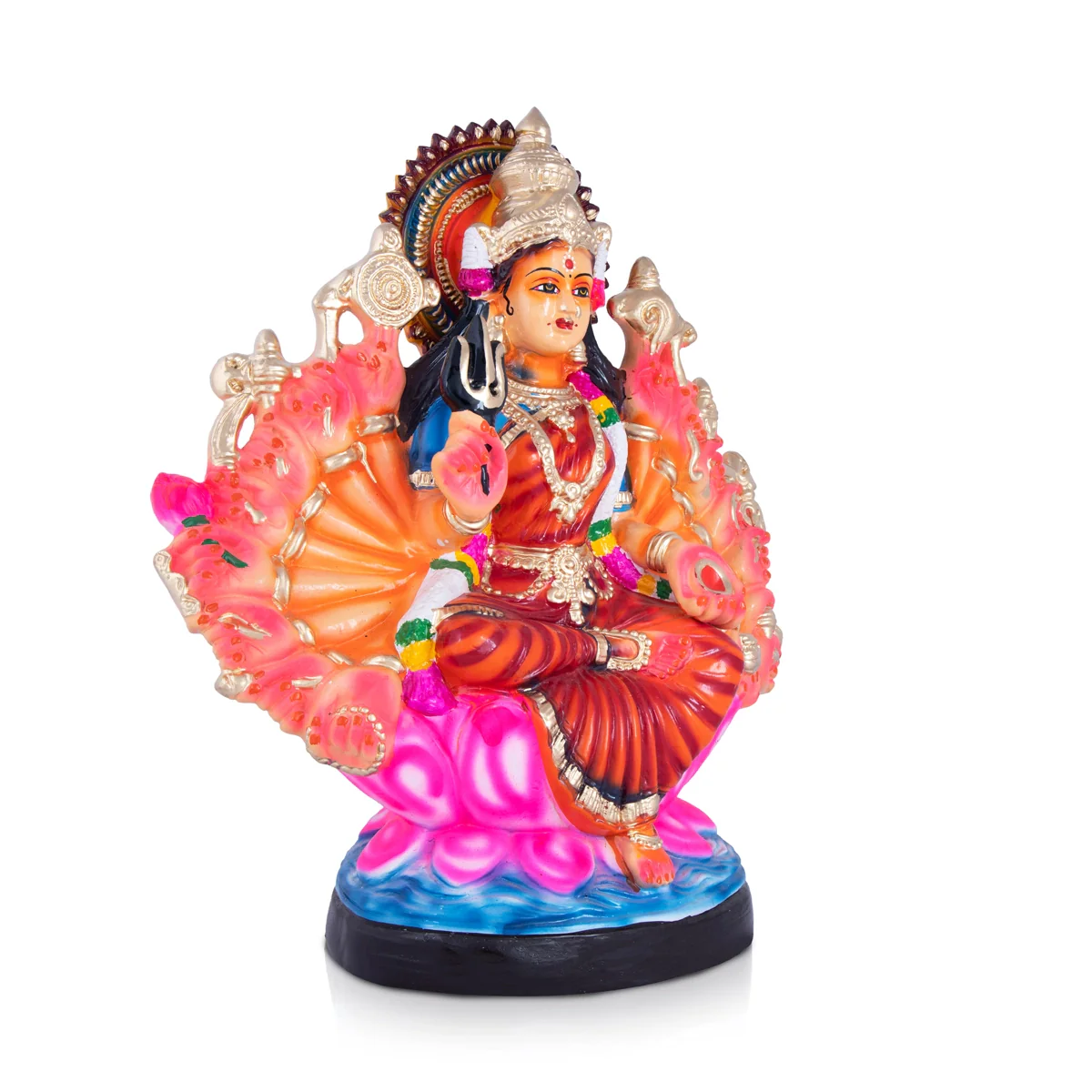 Maha Laxmi Devi with 18 Hands Paper Mache Golu Bommai - 20 x 16 Inches | Giri Golu Doll/ Navaratri Golu Bomma/Gombe/Bommai - Image 2