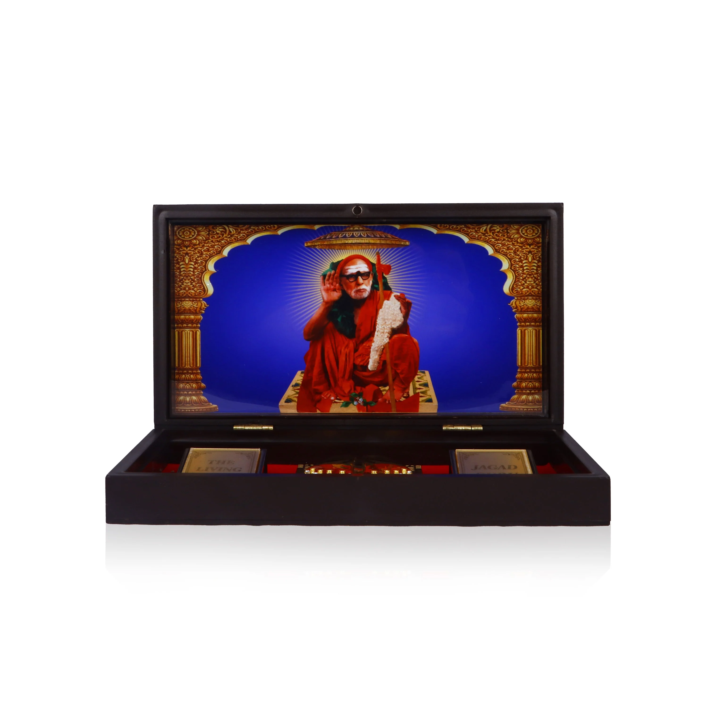 Maha Periyava Design Pooja Box - 1.5 X 8.5 X 4.75 Inches Padham Box/ Charan Paduka Box For Temple & Pooja - Image 2