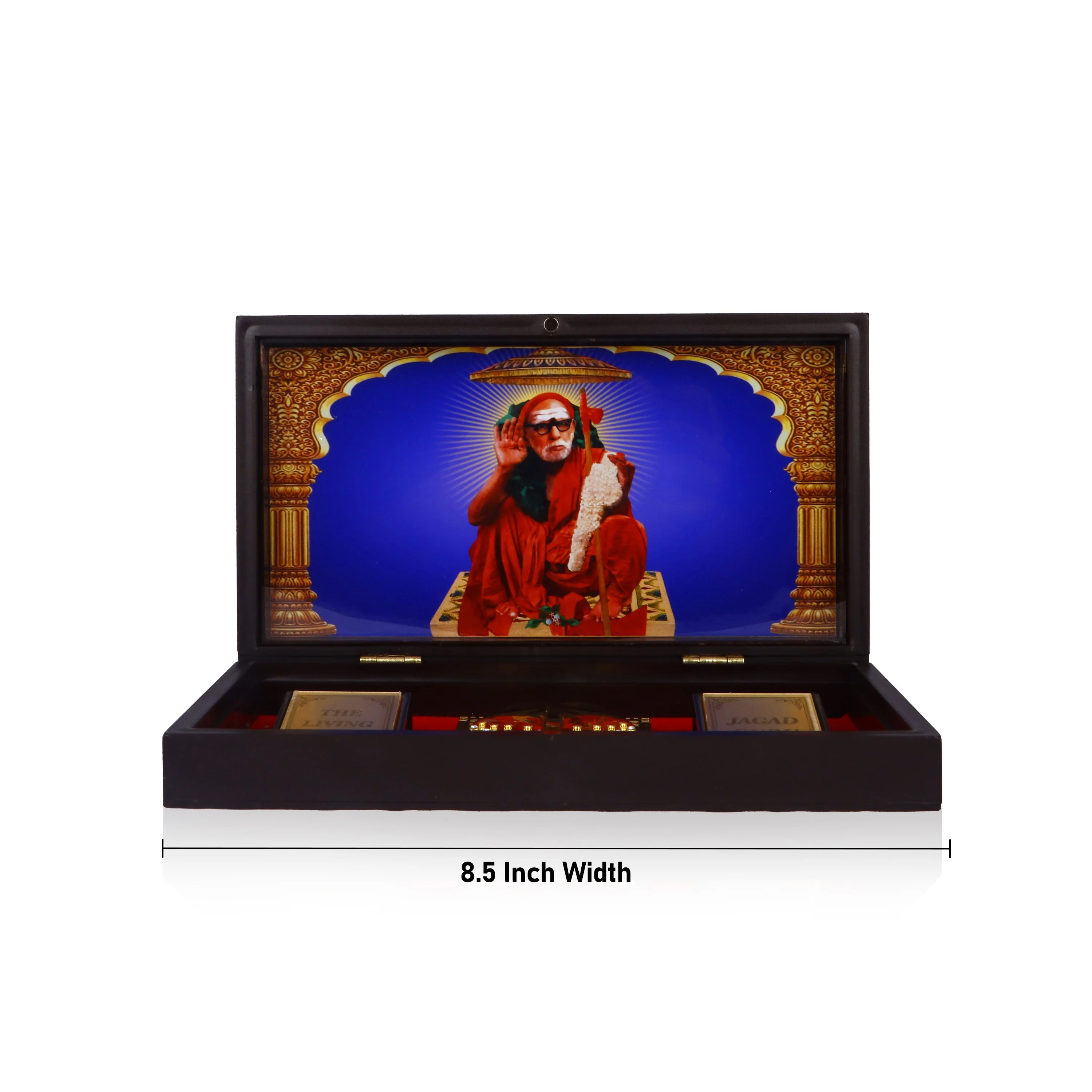 Maha Periyava Design Pooja Box - 1.5 X 8.5 X 4.75 Inches Padham Box/ Charan Paduka Box For Temple & Pooja - Image 4