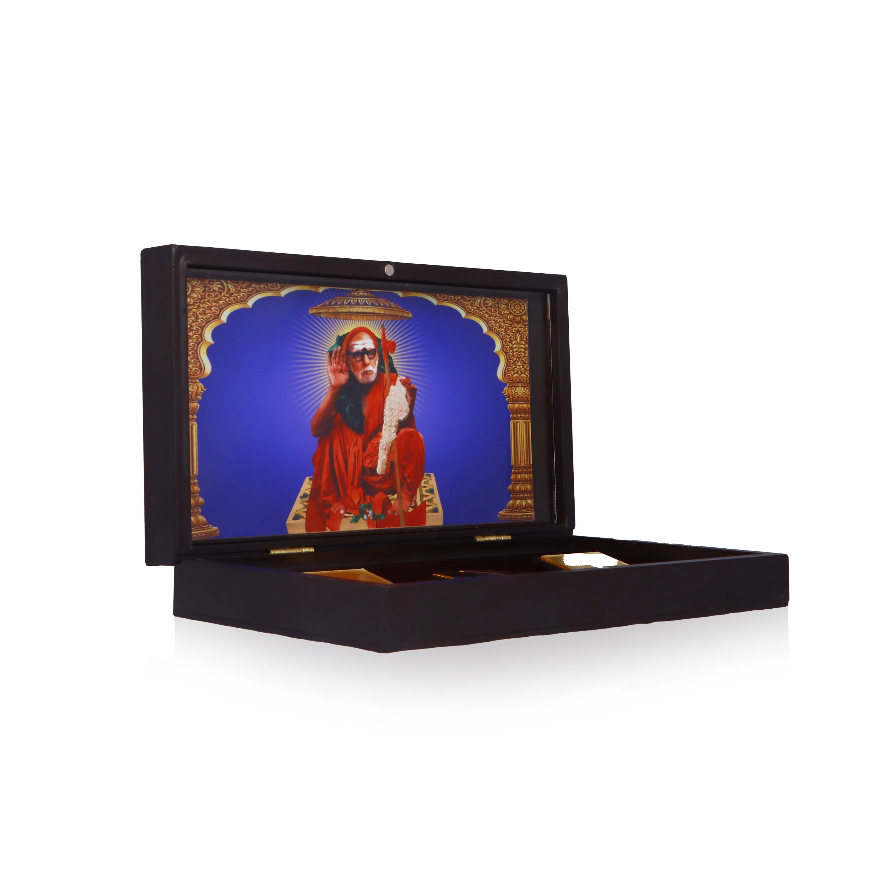 Maha Periyava Design Pooja Box - 1.5 X 8.5 X 4.75 Inches Padham Box/ Charan Paduka Box For Temple & Pooja - Image 6