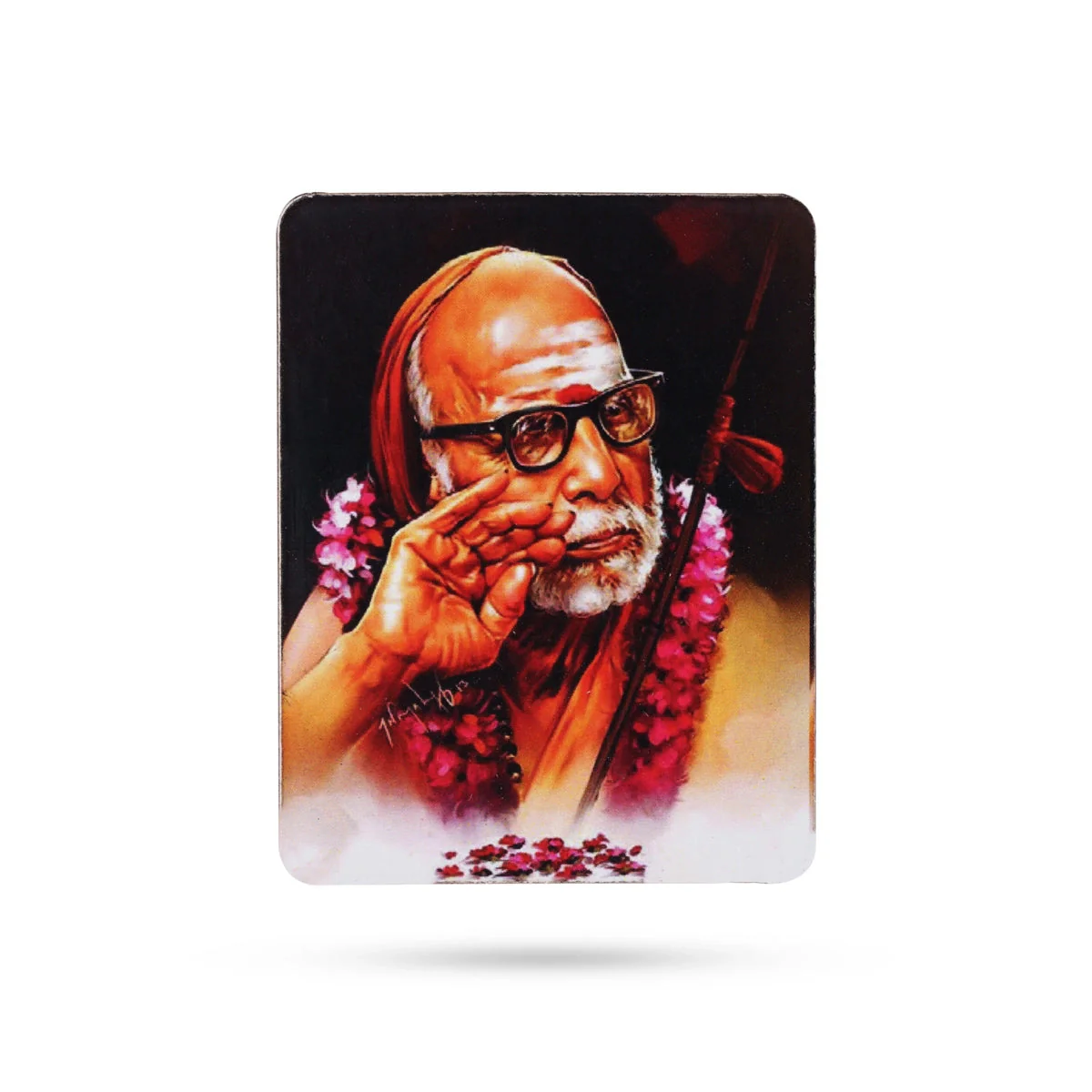 Maha Periyava Fridge Magnet - 3 X 2.25 Inches | Adi Shankarar Photo Magnet/ Picture Magnet For Car And Gifting - Image 6