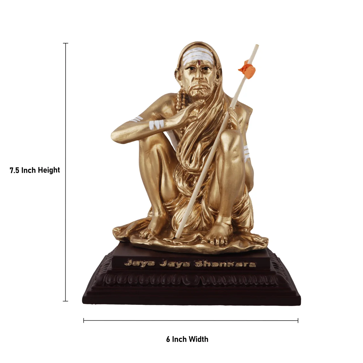 Maha Periyava Idol - 7.5 Inches | Shankaracharya Statue/ Marble Dust Statue for Home Decor - Image 6