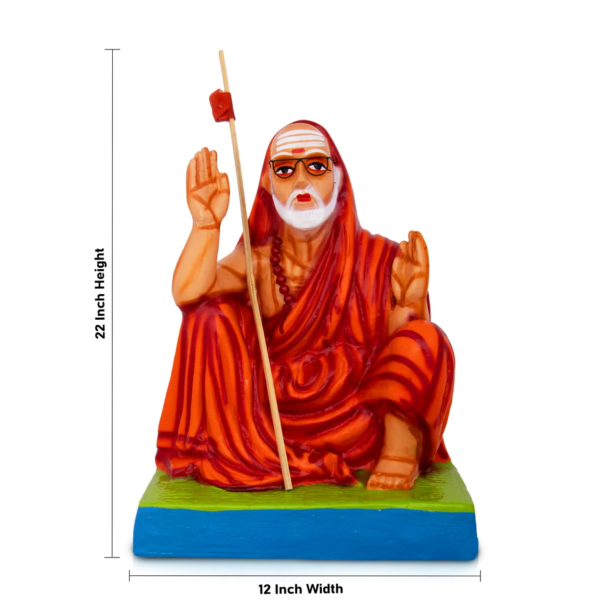 Maha Periyava Paper Mache Golu Bommai - 22 x 12 Inches | Giri Golu Doll/ Navaratri Golu Bomma/Gombe/Bommai - Image 5