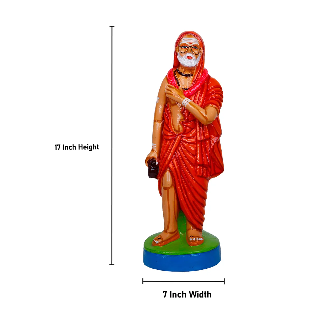 Maha Periyava Paper Mache Golu Bommai - 17 Inches | Giri Golu Doll/ Navaratri Golu Bomma/Gombe/Bommai - Image 5