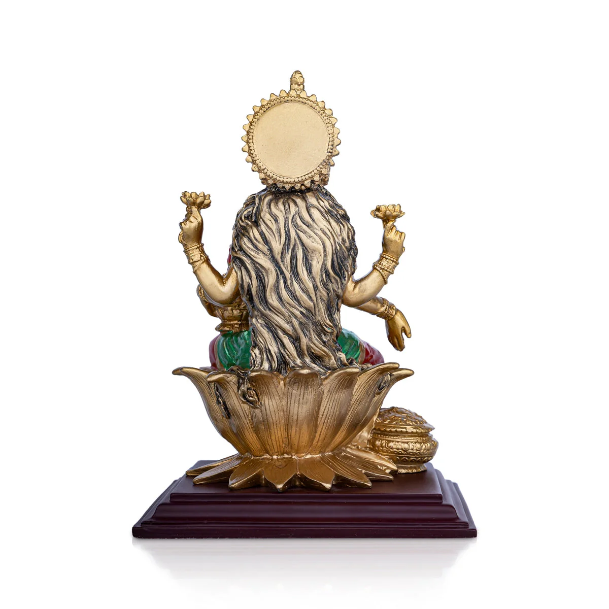 Lakshmi Idol Sitting On Lotus - 8 x 5.5 Inches | Resin Statue/ Laxmi Idol/ Laxmi Murti for Pooja - Image 6