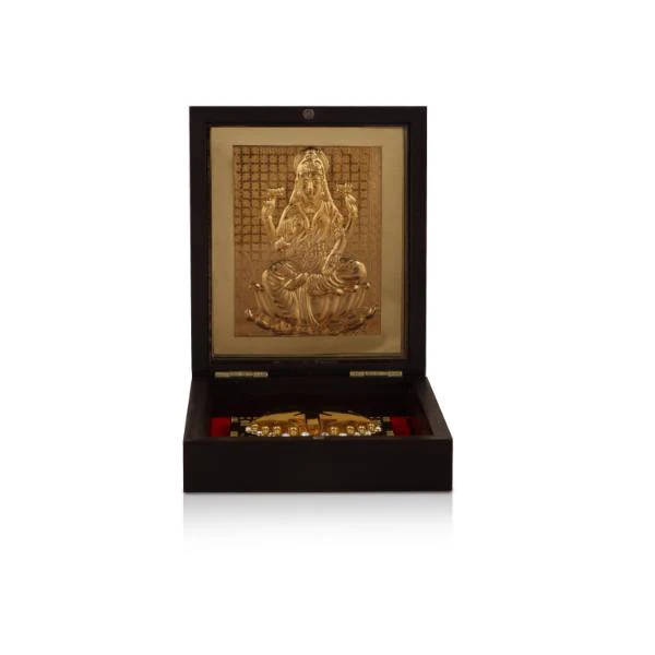 Mahalakshmi Design Pooja Box - 1.5 X 4 X 4.5 Inches | Charan Paduka Box/ Laxmi Puja Box For Home - Image 6