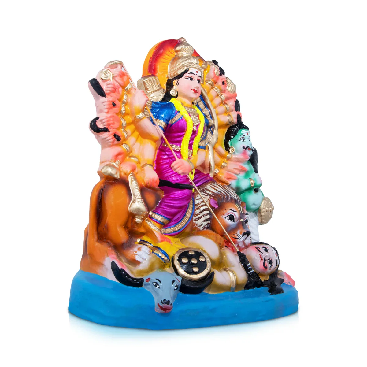Mahishasuramardini Clay Golu Bommai - 18 x 11 Inches | Giri Golu Doll/ Navaratri Golu Bomma/Gombe/Bommai - Image 2