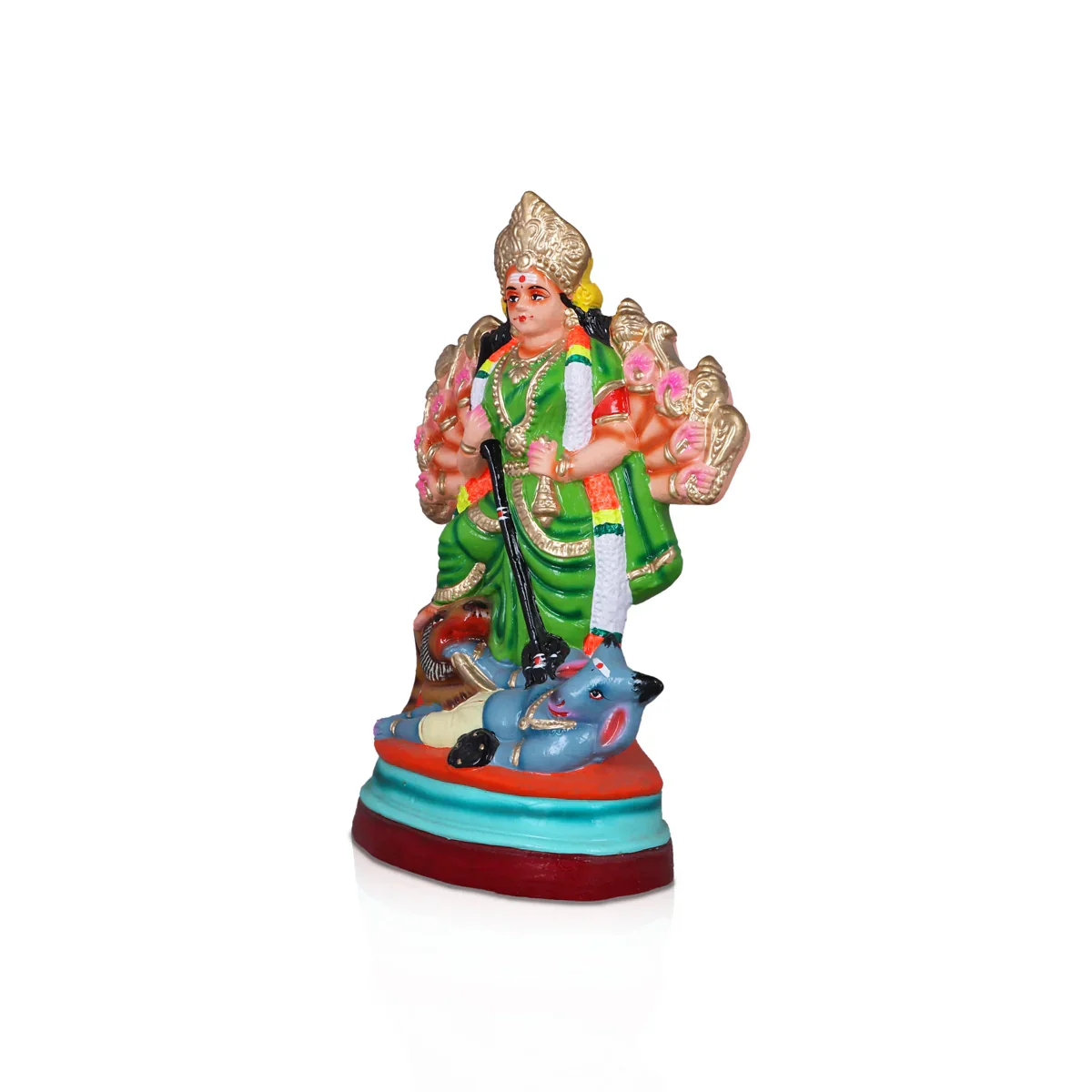 Mahishasuramardini Durga Clay Golu Bommai - 14 Inches | Giri Golu Doll/ Navaratri Golu Bomma/Gombe/Bommai - Image 2