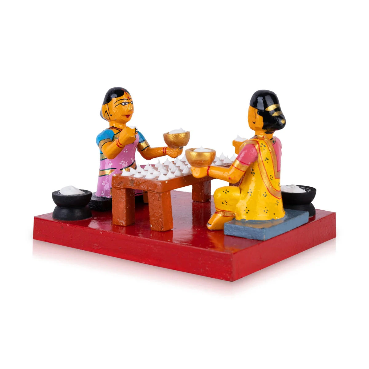 Making Fryums Kondapalli Toy - 4.75 X 7 Inches | Handmade Showpiece/ Vadiyalu Wooden Statue For Home Decor - Image 2