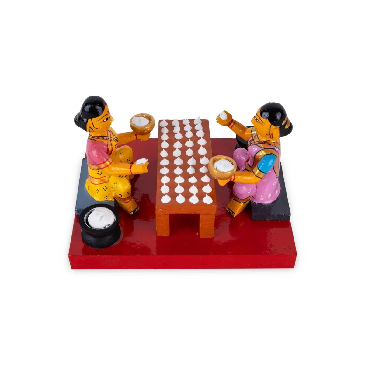 Making Fryums Kondapalli Toy - 4.75 X 7 Inches | Handmade Showpiece/ Vadiyalu Wooden Statue For Home Decor - Image 3