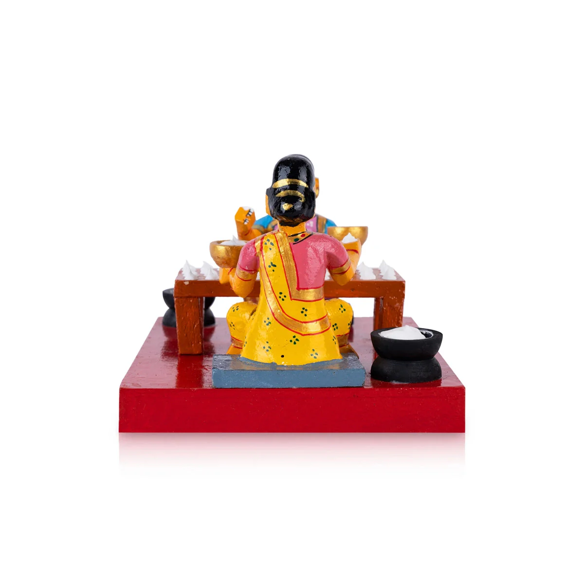 Making Fryums Kondapalli Toy - 4.75 X 7 Inches | Handmade Showpiece/ Vadiyalu Wooden Statue For Home Decor - Image 4