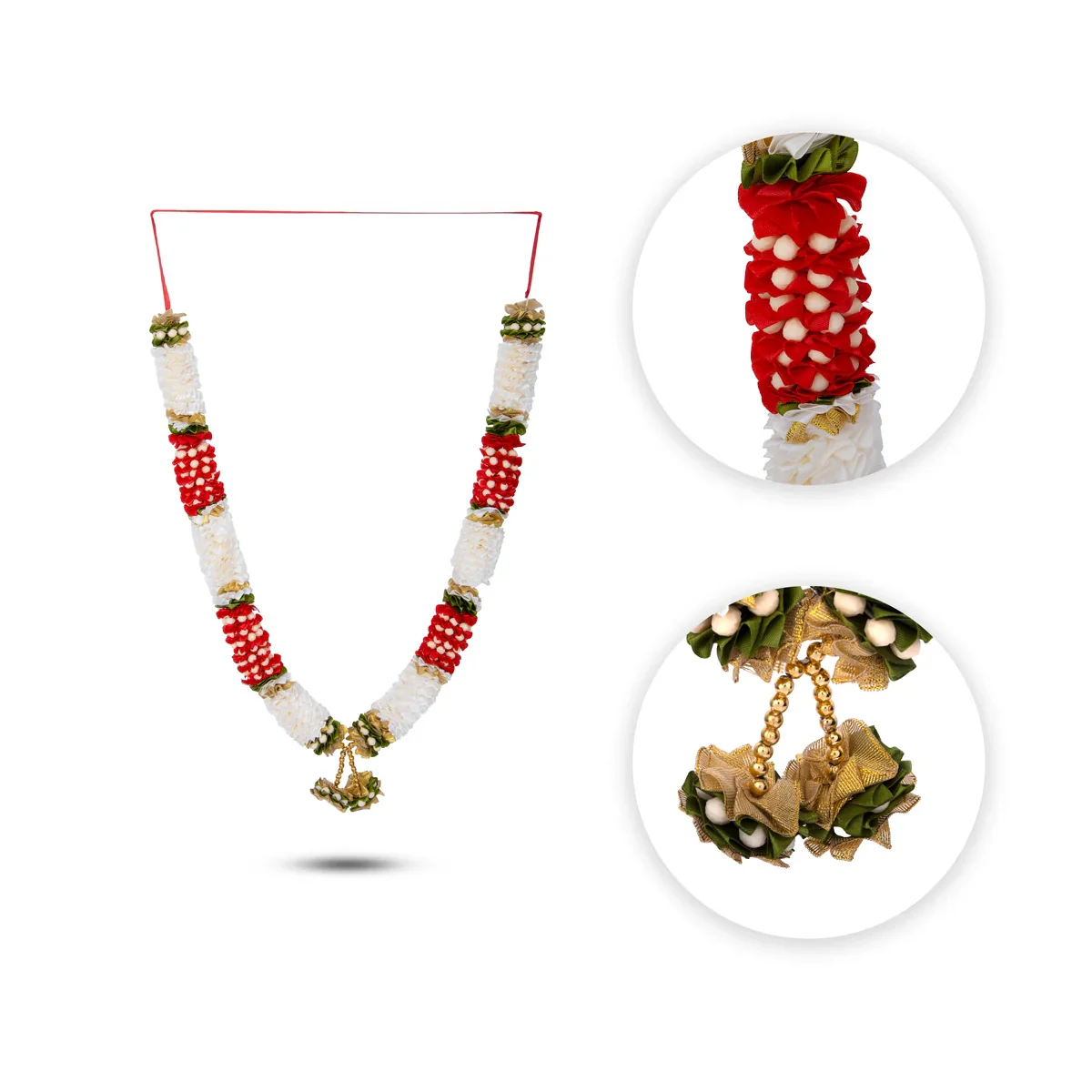 Mala - 22 Inches | Satin Artificial Flower/ Garland for Photo Frame - Image 5