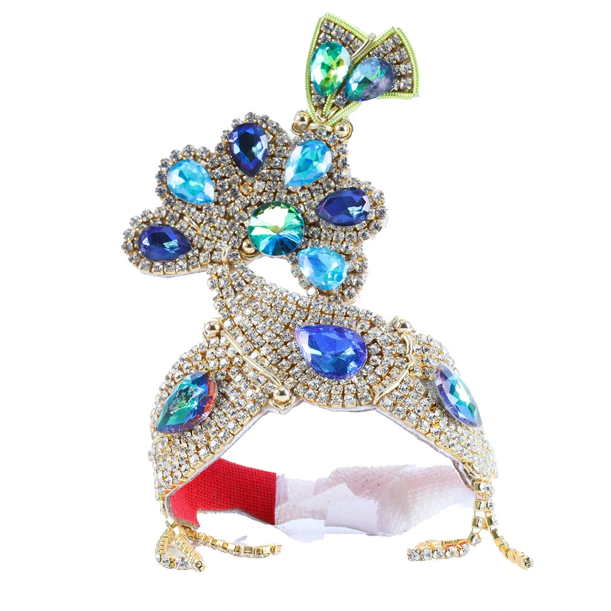 Mala Kireedam Set - 4 x 2.5 Inches | Multi Colour Stone Mukut with Maala/ Jewellery for Deity - Image 3