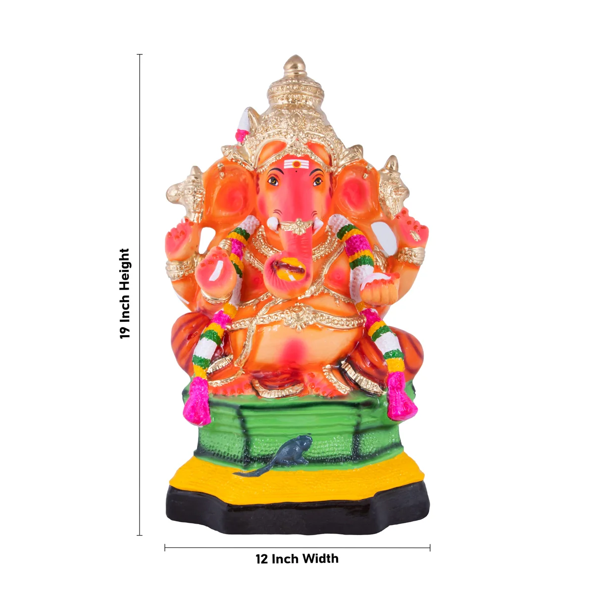 Malai Vinayagar Paper Mache Golu Bommai - 19 x 12 Inches | Giri Golu Doll/ Navaratri Golu Bomma/Gombe/Bommai - Image 2