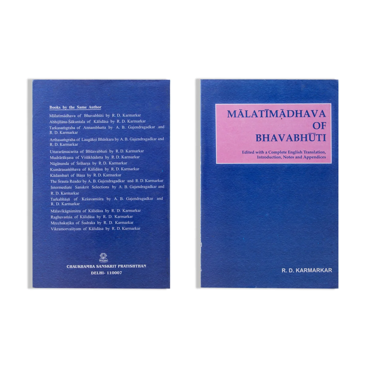 Malatimadhava Of Bhavabhuti - Sanskrit - English | by R. D. Karmarkar - Image 2