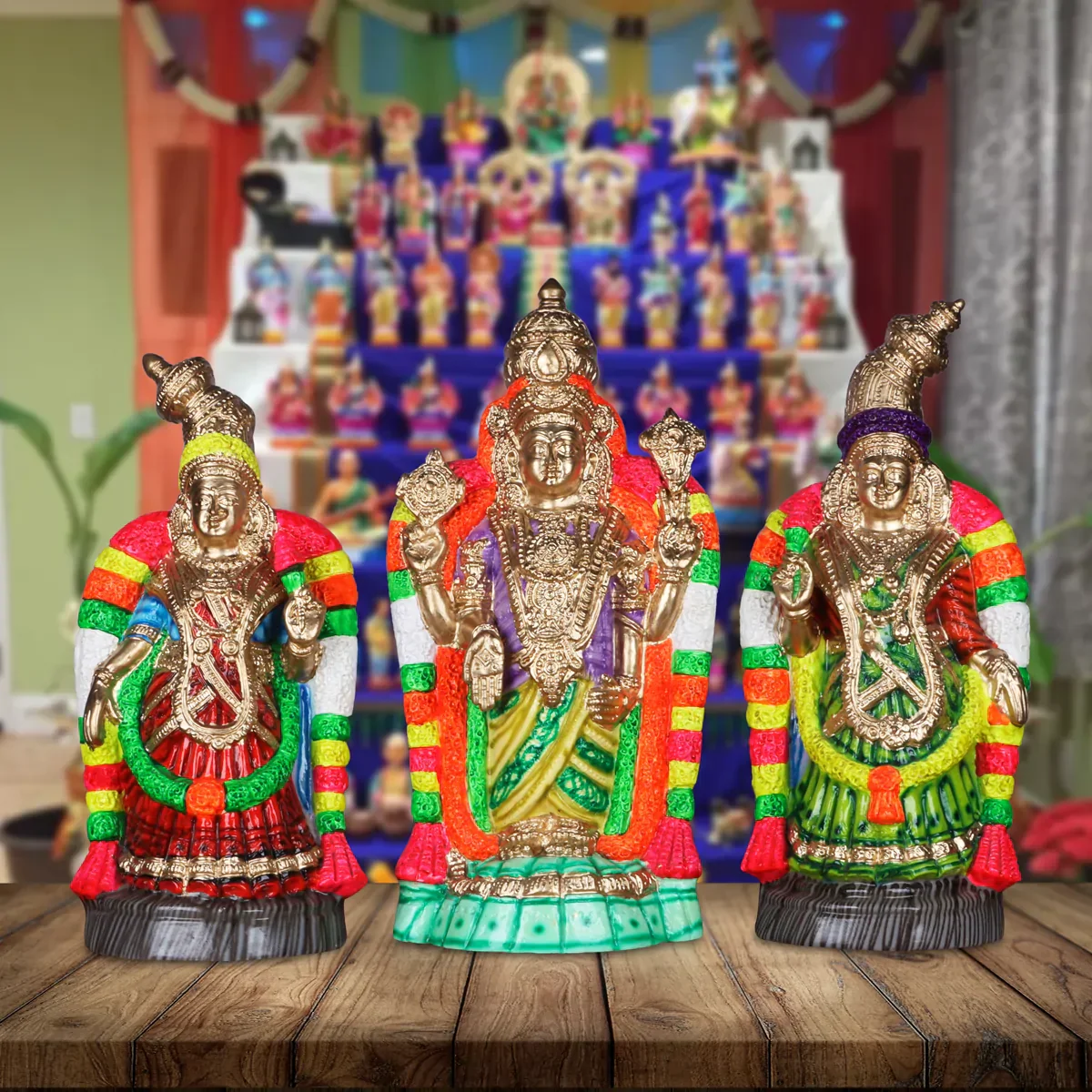 Malayappaswamy Sridevi Bhudevi Paper Mache Golu Bommai - 24 Inches | Giri Golu Doll/ Navaratri Golu Bomma/Gombe/Bommai - Image 5