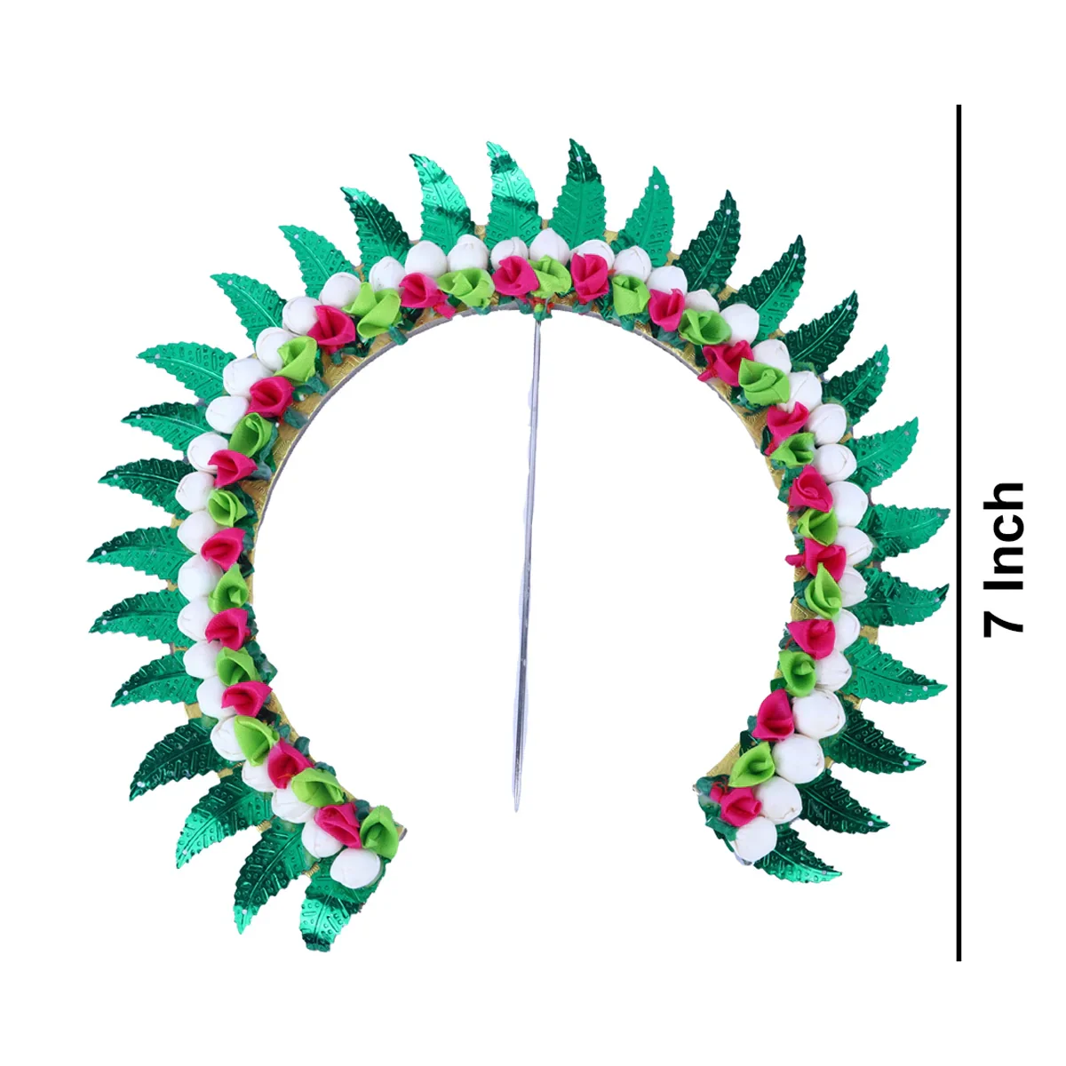 Malli Arch - 7 Inches | Artificial Flower Arch/ Hair Accessories for Deity Decor - Image 2