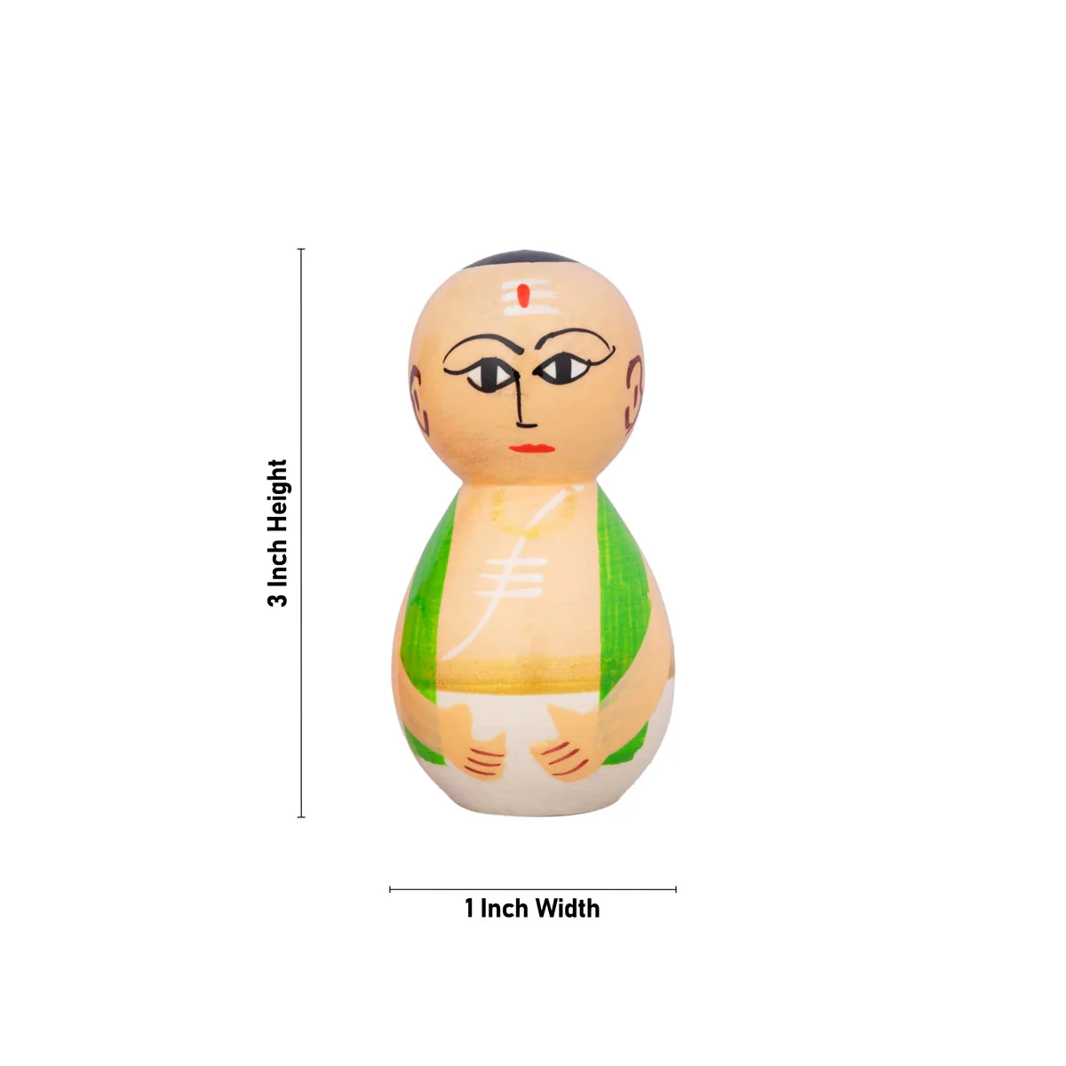 Mama Mami Pair - 3 X 1 Inches | Kolu Bommai/ Kondapalli Toy/ Wood Sculpture For Home Decor And Gifting - Image 4