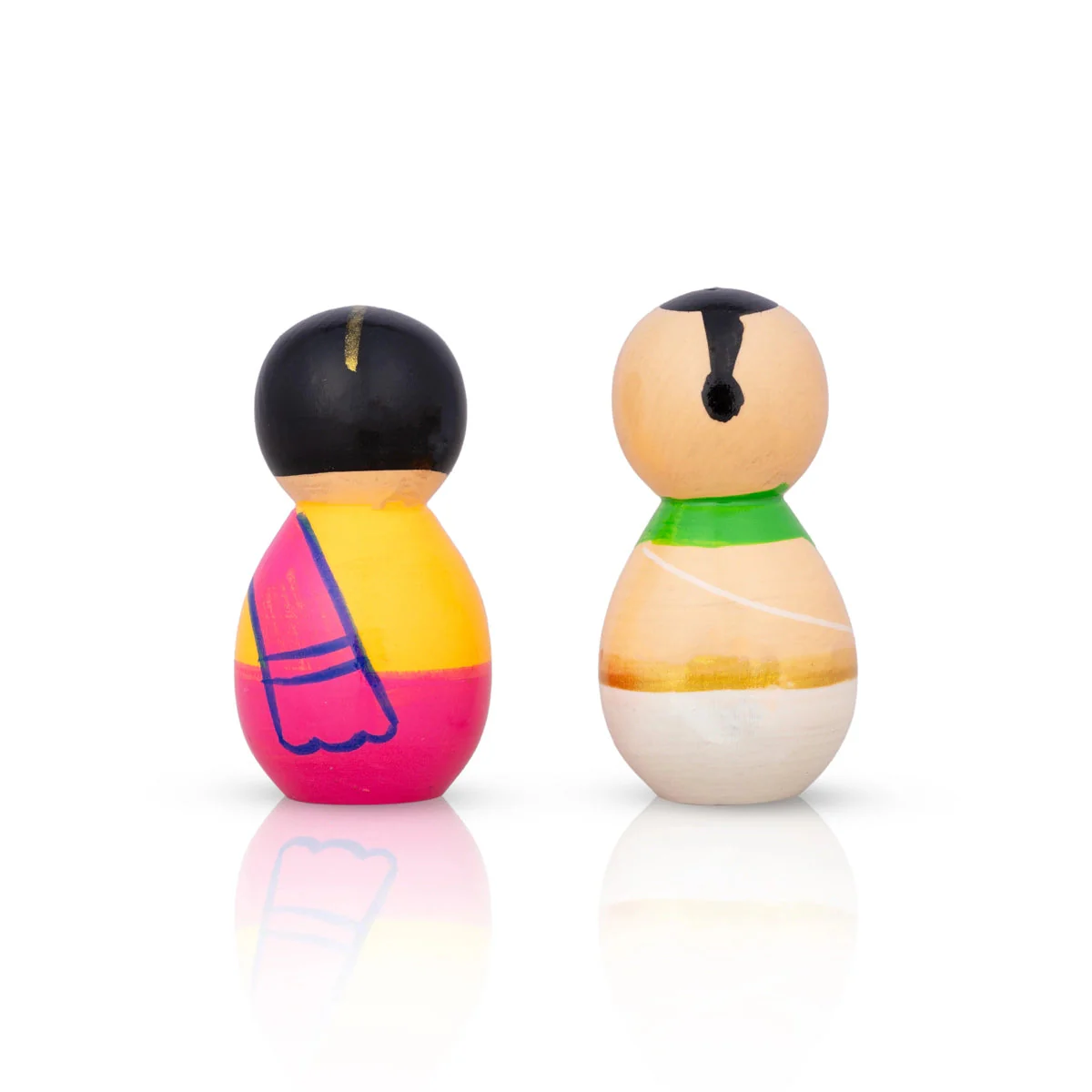 Mama Mami Pair - 3 X 1 Inches | Kolu Bommai/ Kondapalli Toy/ Wood Sculpture For Home Decor And Gifting - Image 5