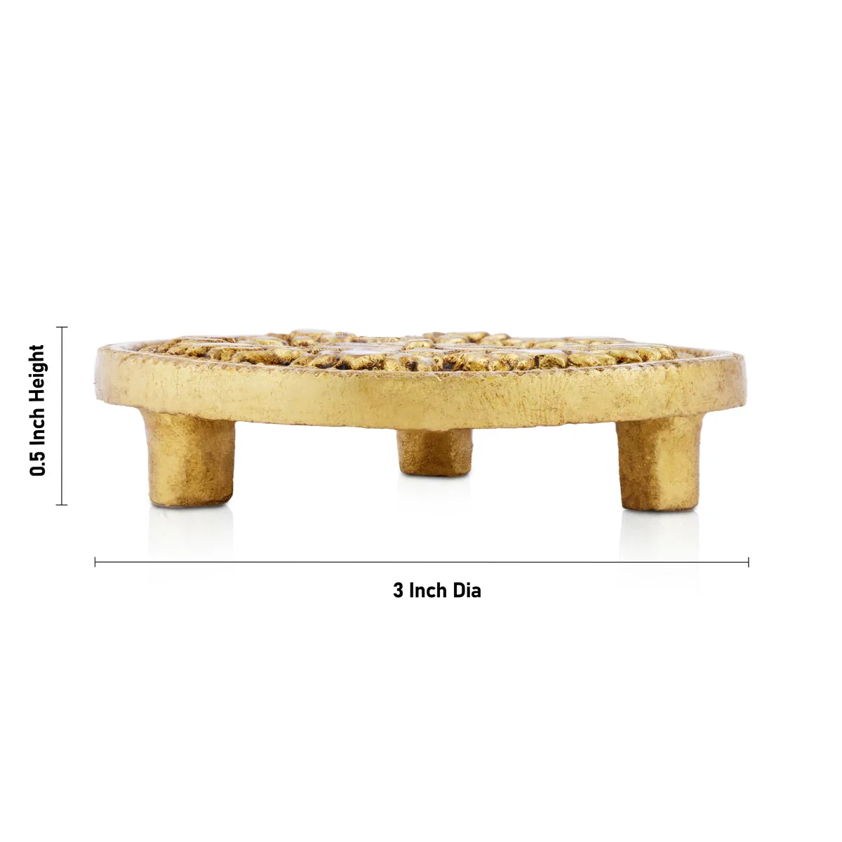 Manai Palagai - 0.5 x 3 Inches | Antique Brass Chowki/ Patla for Pooja/ 200 Gms Approx - Image 4