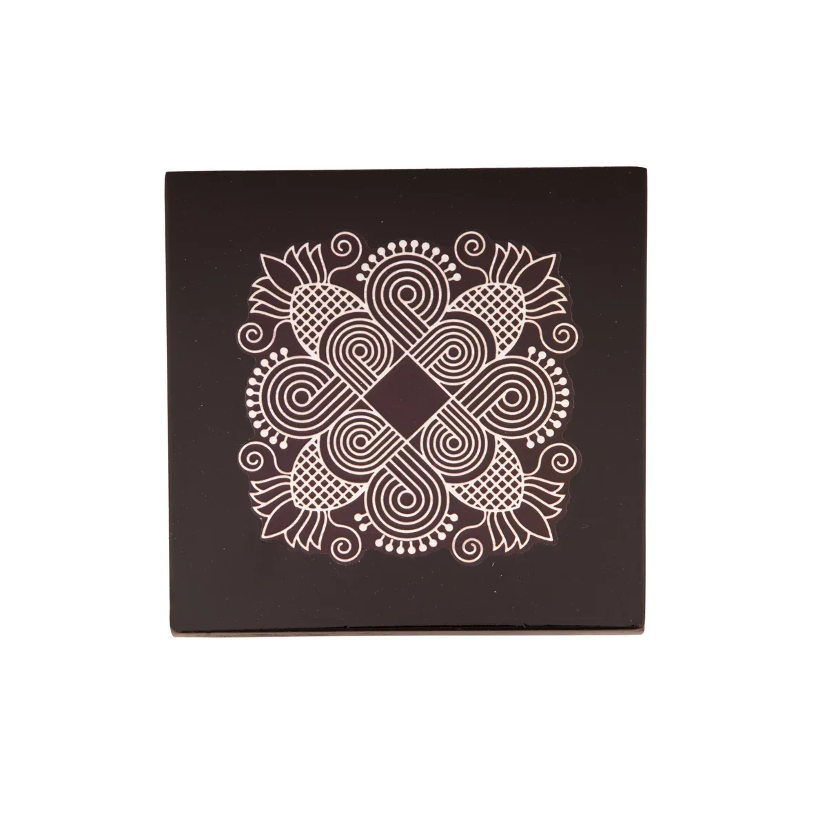 Manai Palagai - 1.25 x 4 x 4 Inches | Mata Ki Chowki/ Square Wooden Patla/ Rangoli Design Bajot for Pooja/ 100 Gms Approx - Image 2