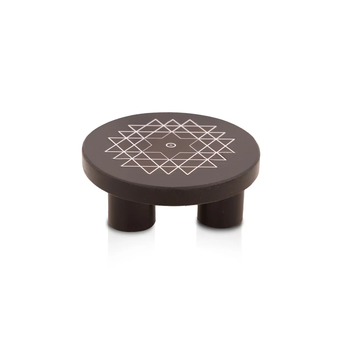 Manai Palagai - 1 x 3 Inches | Mata Ki Chowki/ Round Wooden Patla/ Rangoli Design Bajot for Pooja/ 50 Gms Approx - Image 3