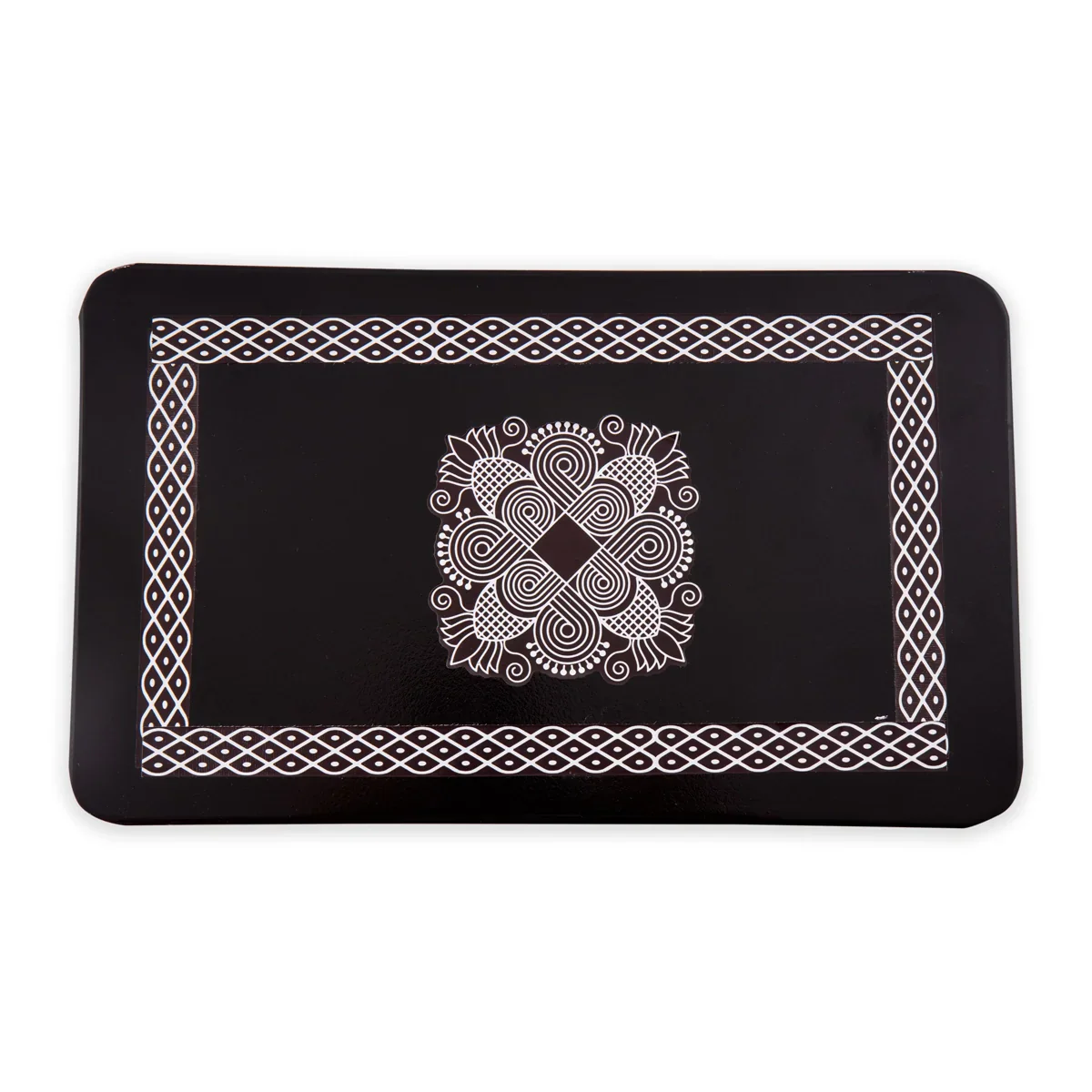 Manai Palagai - 2.5 x 6 x 10 Inches | Mata Ki Chowki/ Wooden Patla/ Rangoli Design Bajot for Pooja/ 630 Gms - Image 2