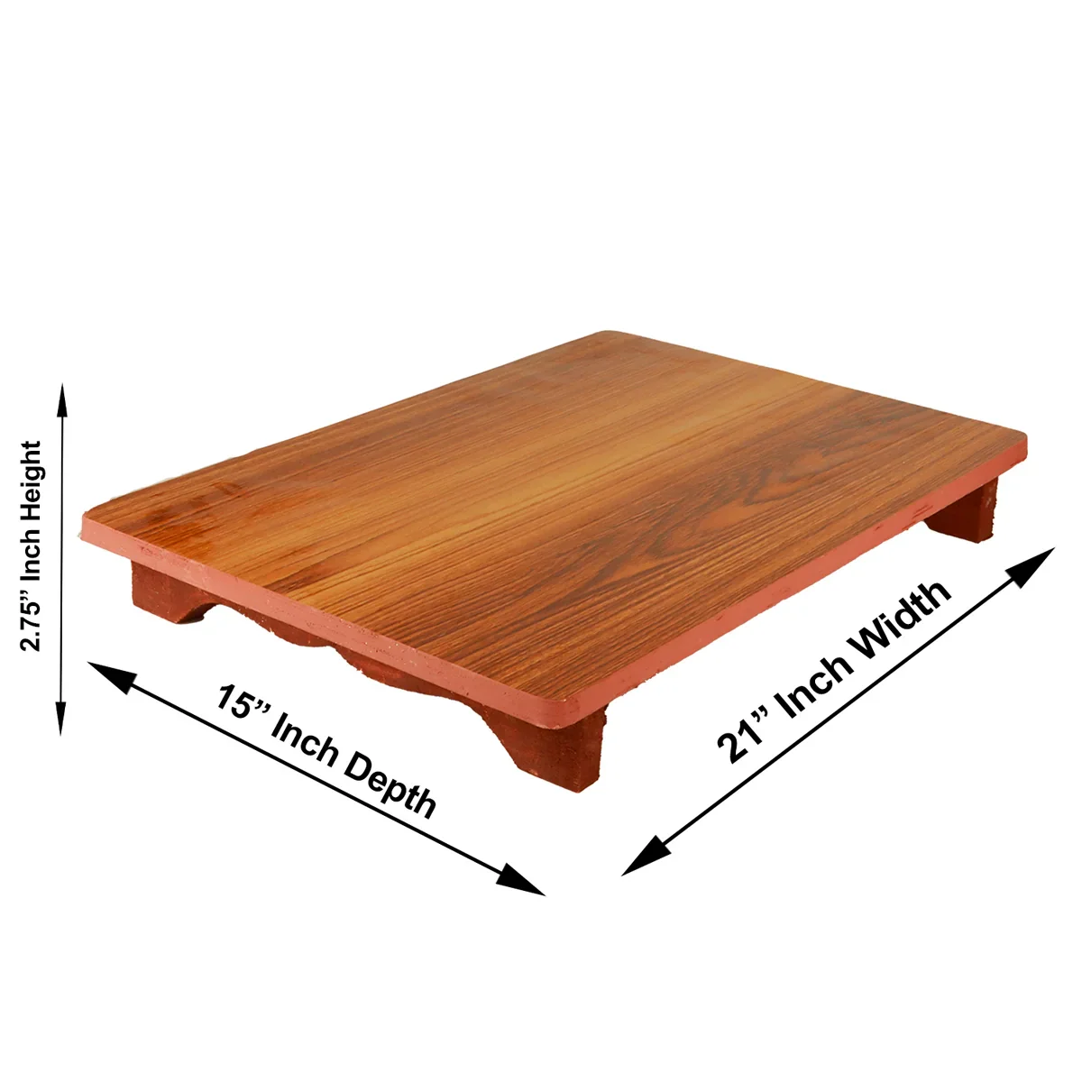 Manai Palagai - 2.75 x 21 x 15 Inches | Wooden Chowki/ Patla for Pooja - Image 2