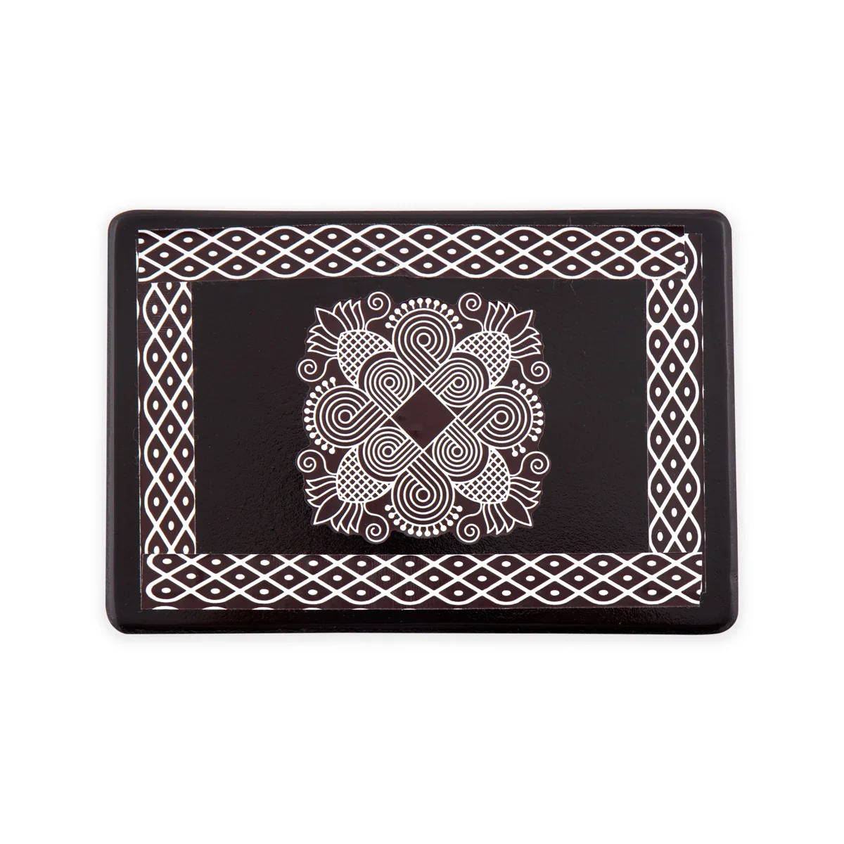 Manai Palagai - 2 x 6 x 4 Inches | Mata Ki Chowki/ Wooden Patla/ Rangoli Design Bajot for Pooja/ 265 Gms - Image 2