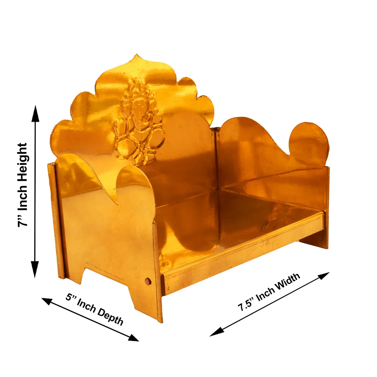 Manai Palagai - 7 x 7.5 x 5 Inches | Brass Chowki/ Patla for Home/ 750 Gms - Image 2