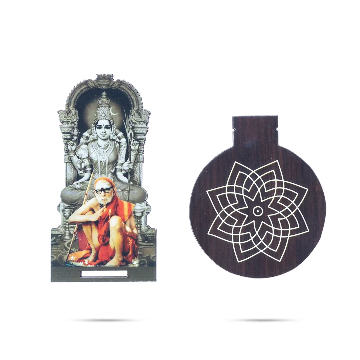 Manai Palagai With Kanchi Periyava - 5.5 x 3.5 Inches | Kolam Design Wooden Bajot for Pooja - Image 5