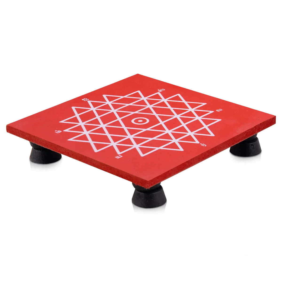 Manai Palagai with Leg - 4 x 4 Inches | Wooden Chowki/ Square Shape Patla for Pooja - Image 16