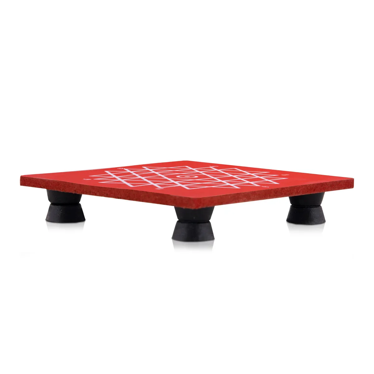 Manai Palagai with Leg - 4 x 4 Inches | Wooden Chowki/ Square Shape Patla for Pooja - Image 20