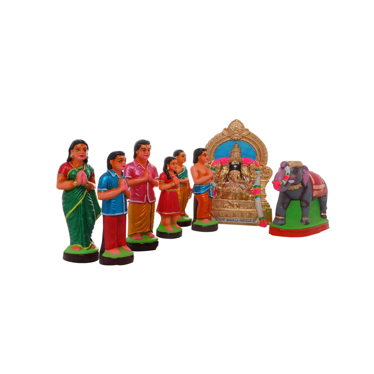 Manakula Vinayaka Idol Clay Golu Bommai Set- 10 X 7.5 Inches | Navaratri Golu Gombe/Giri Golu Doll/Navratri Decor - Image 3
