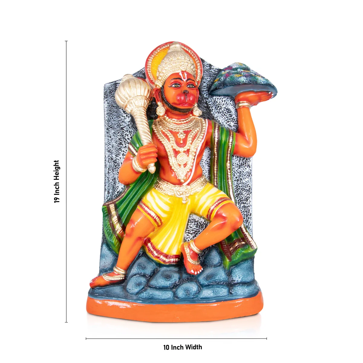 Mandir Hanuman Paper Mache Golu Bommai - 19 x 10 Inches | Giri Golu Doll/ Navaratri Golu Bomma/Gombe/Bommai - Image 4