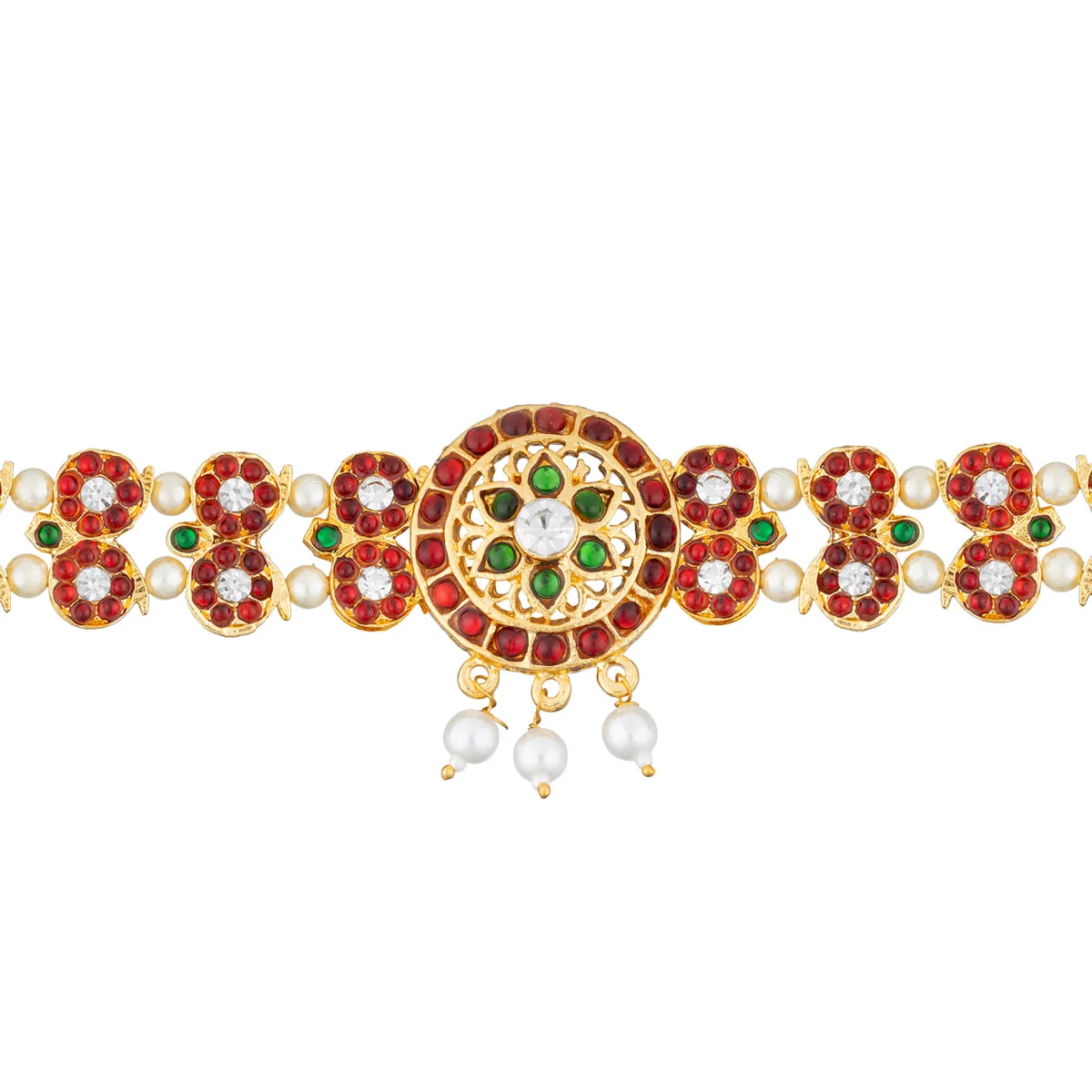 Mango Design Choker Necklace - 8 Inches | Multicolour Stone Jewellery/ Moti Beaded Necklace For Dance & Deity - Image 4