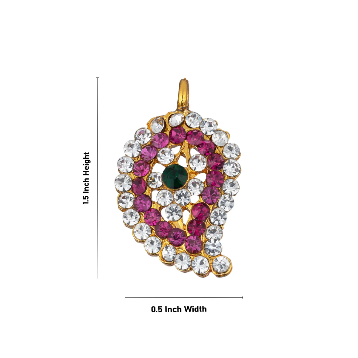 Pottu Thaali - 1.25 x 0.5 Inches | Multicolour Stone Thali Mangalsutra/ Mango Design Mangala Sutra Thali for Deity - Image 3