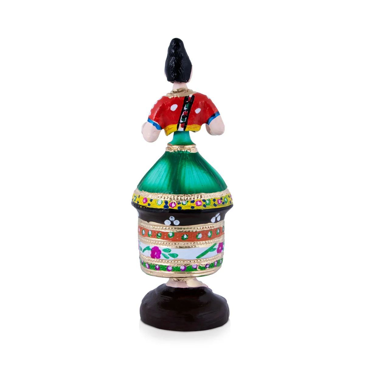 Manipuri Dancing Doll Paper Mache Golu Bommai - 13 x 4.5 Inches | Giri Golu Doll/ Navaratri Golu Bomma/Gombe - Image 5