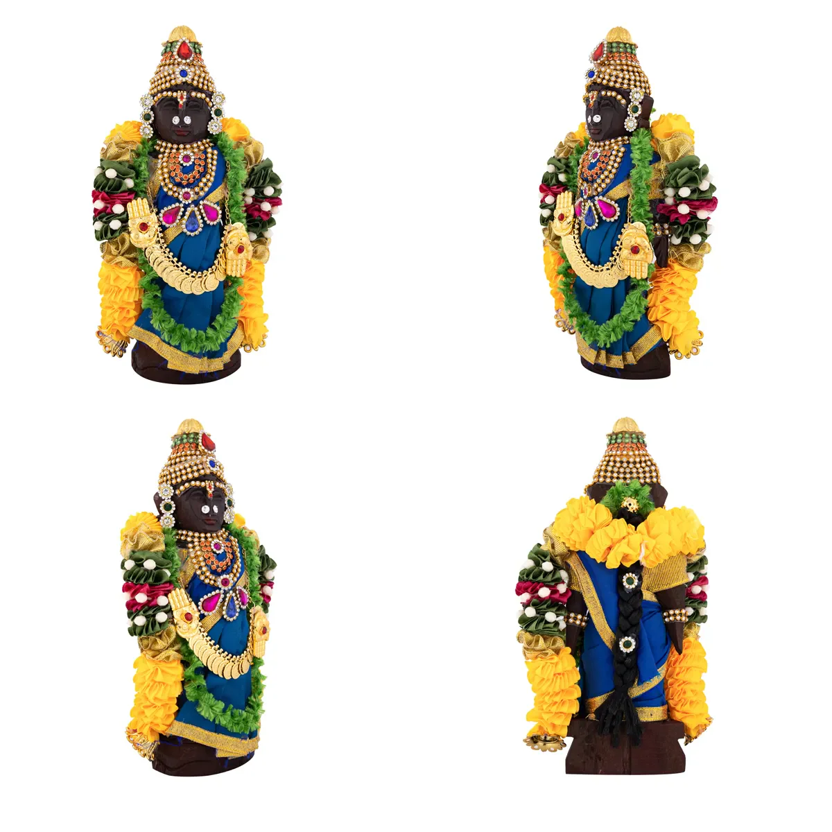 Marapachi Bommai Alankaram Pair - 9 X 5 Inches | Perumal Thayar Statue/ Decorated Marapachi Doll - Image 3