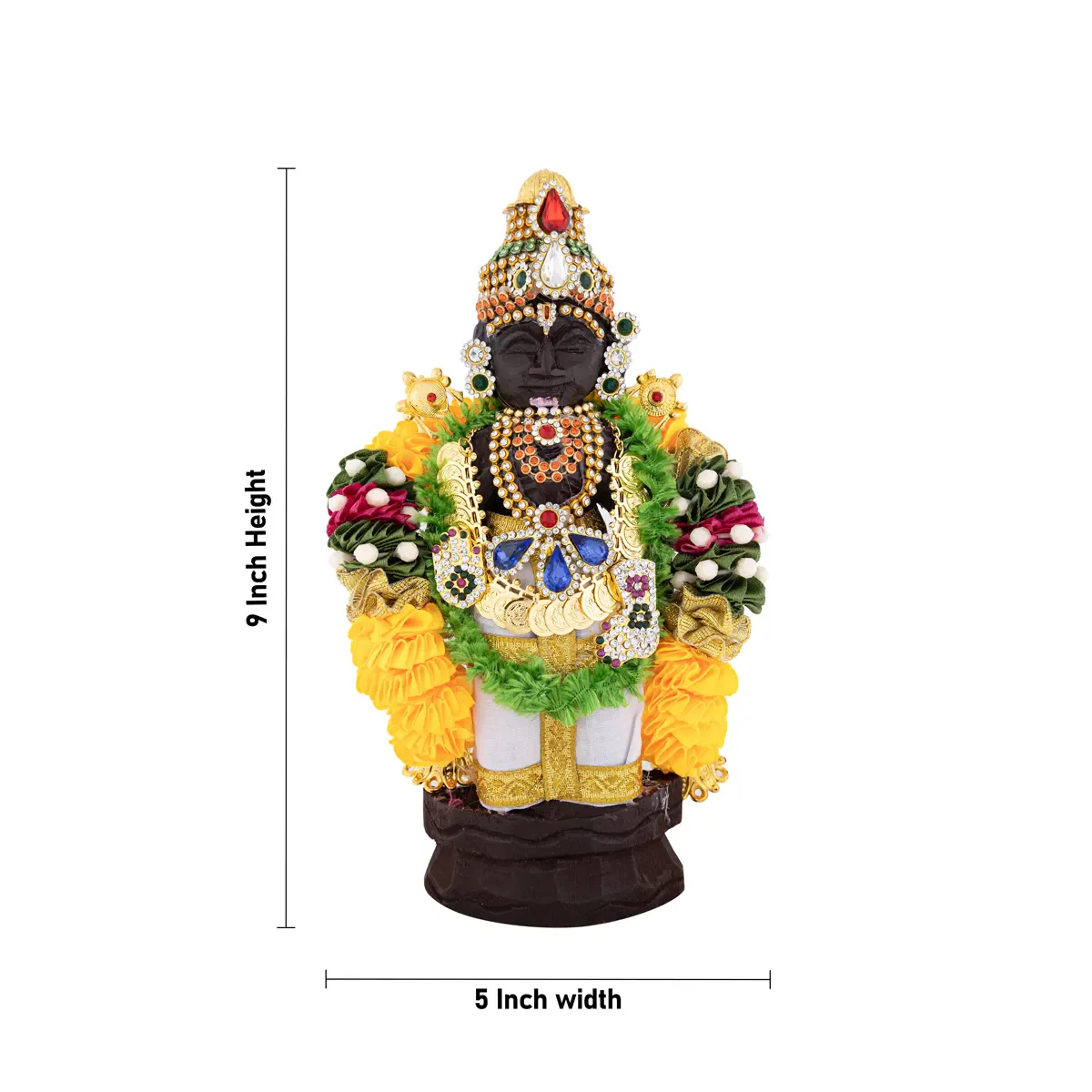 Marapachi Bommai Alankaram Pair - 9 X 5 Inches | Perumal Thayar Statue/ Decorated Marapachi Doll - Image 4