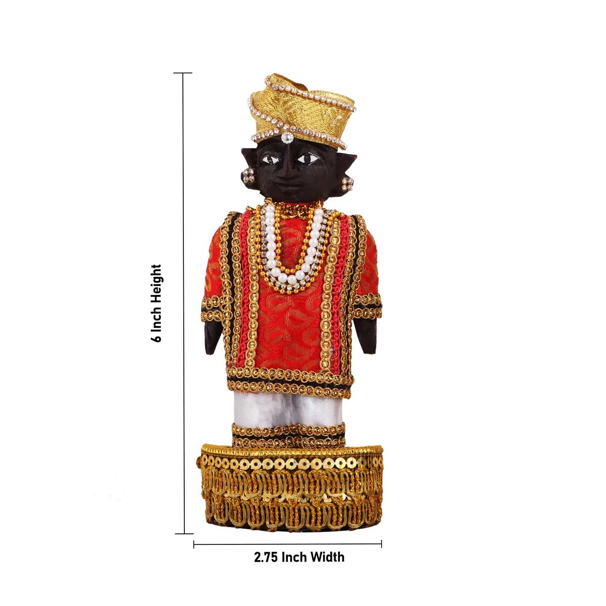 Marapachi Bommai Pair - 6 x 2.75 Inches | Giri Golu Statue/ Decorated Marapachi Doll/Wooden Statue for Marriage - Image 5