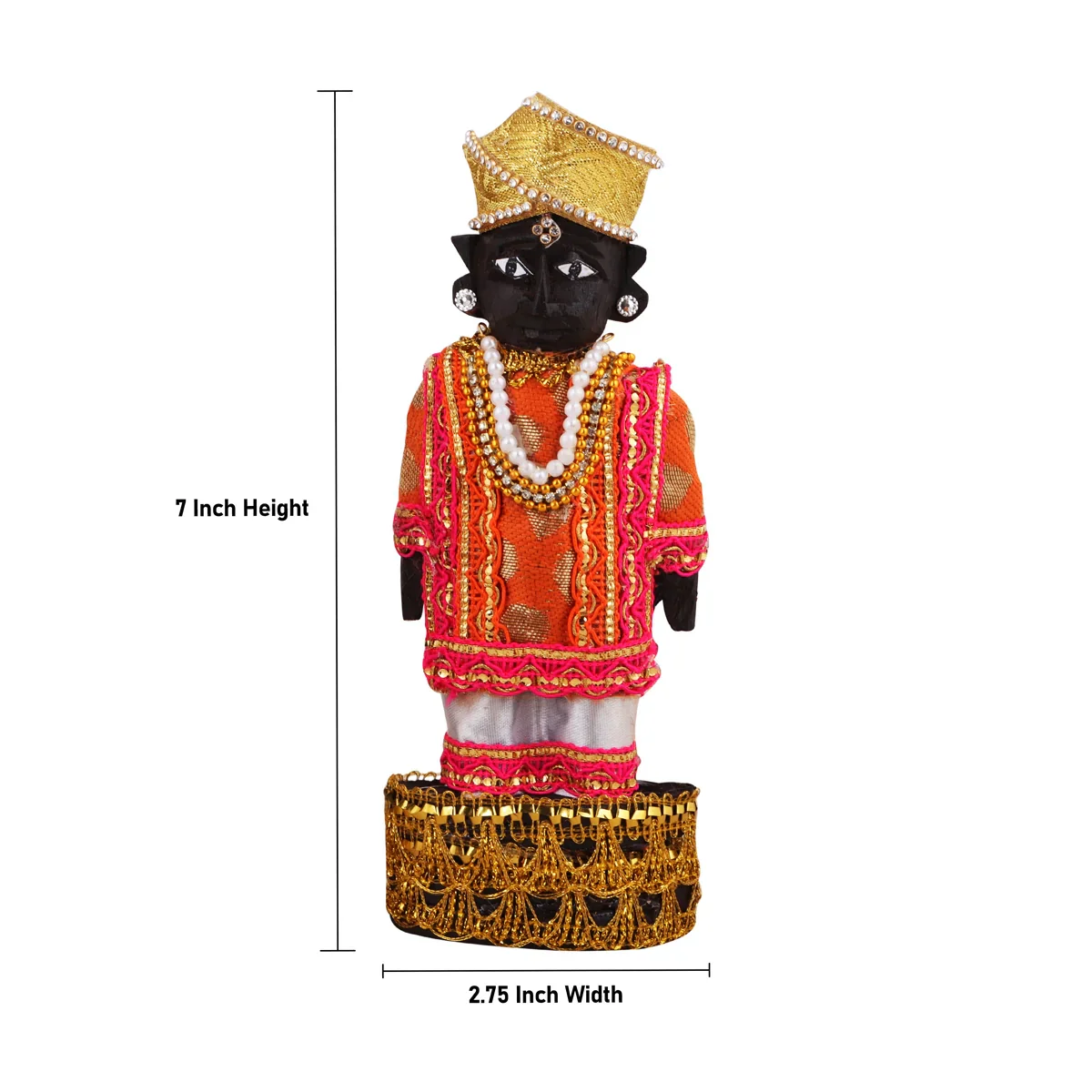 Marapachi Bommai Pair - 7 x 2.75 Inches | Giri Golu Statue/ Decorated Marapachi Doll/Wooden Statue for Marriage - Image 5